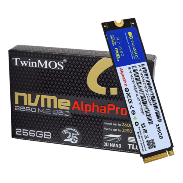 TwinMOS 256GB M.2 PCIe Gen3 NVMe SSD (3600-3250Mb/s) TLC 3DNAND