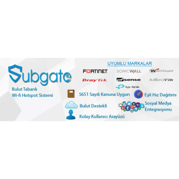 SUBGATE SG1-C50 Hotspot Lisansı - 1 Yıl (50 Kullanıcı)