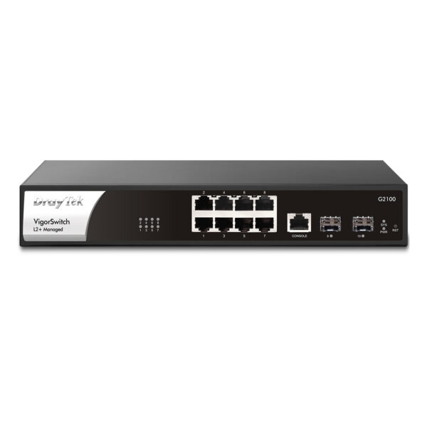 DRAYTEK VigorSwitch G2100 8GE Port, 2xSFP Yönetilebilir Switch