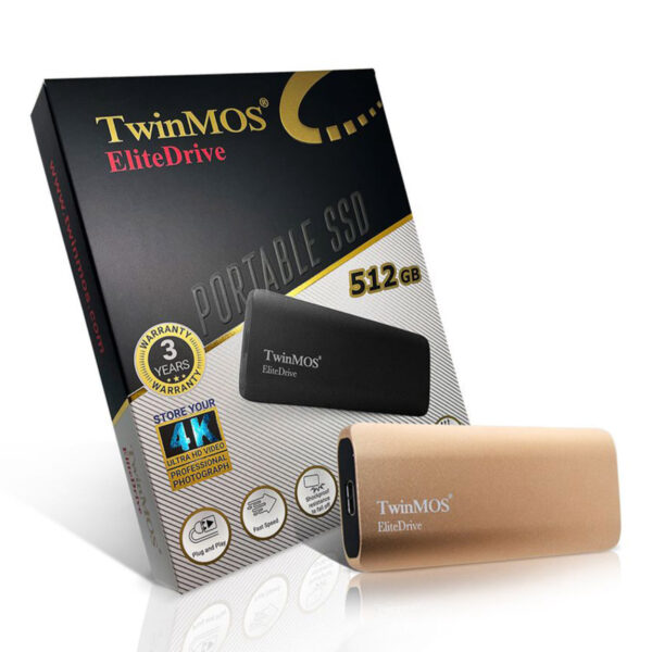 TwinMOS 512GB Gold Taşınabilir External SSD USB 3.2/Type-C - Görsel 3