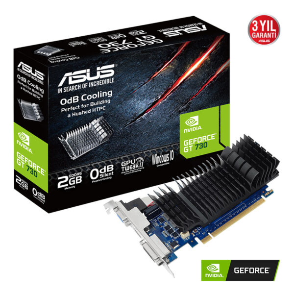 2 GB ASUS GT730-SL-2GD5-BRK NVIDIA 64Bit GDDR5 - Görsel 2