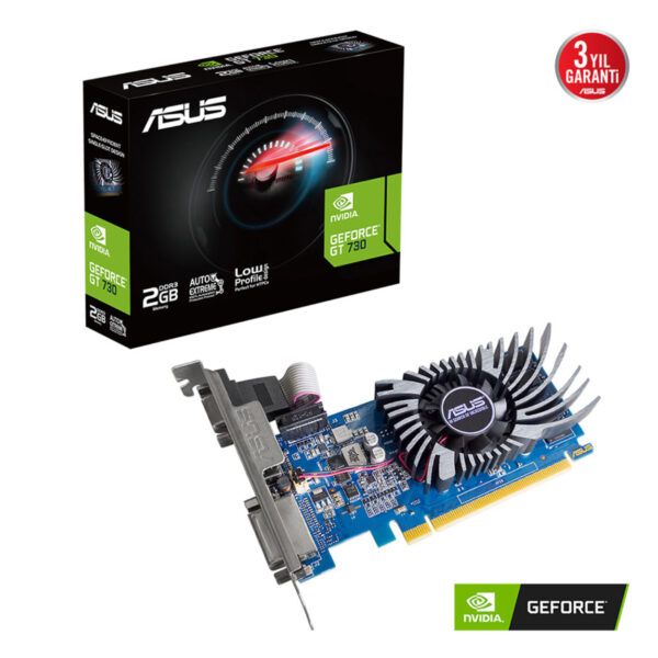 2 GB ASUS GT730-2GD3-BRK-EVO DDR3 128bit DVI HDMI VGA - Görsel 2