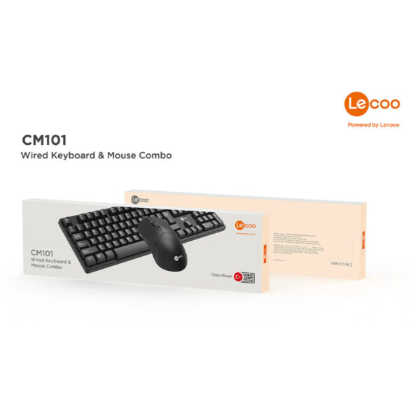 LENOVO LECOO CM101 SİYAH KABLOLU MOUSE & KLAVYE SET - Görsel 3