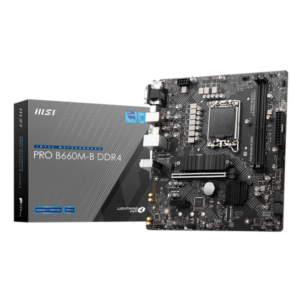 MSI PRO B660M-B DDR4 SOKET 1700 DDR4 4600(OC) PCI-E Gen 4 .M.2 USB3.2  1x 2.5G L - Görsel 2