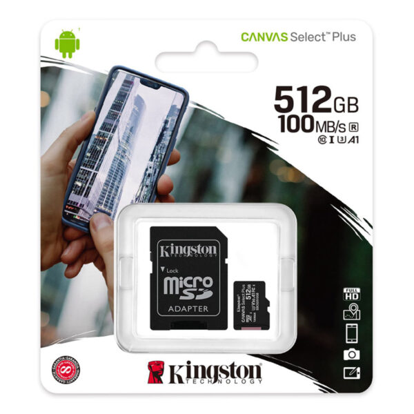 KINGSTON 512GB Class10 UHS-I SDXC Canvas Select Plus microSD Hafıza Kartı - Görsel 2