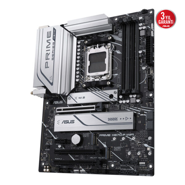 ASUS PRIME X670-P WIFI AMD X670 AM5 DDR5 6400 DP HDMI 3x M2 USB3.2 AX WiFi + BT - Görsel 7