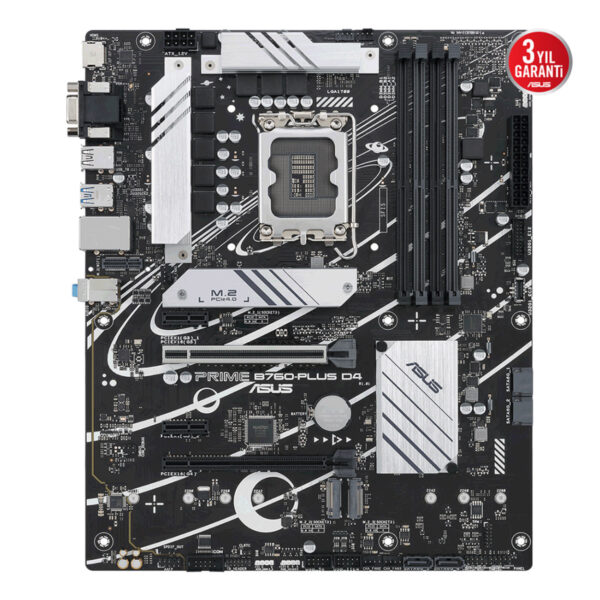 ASUS PRIME B760-PLUS D4 Intel B760 LGA1700 DDR4 5066 DP HDMI VGA 3x M2 USB3.2 AU - Görsel 5