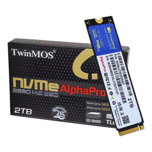 TwinMOS 2TB M.2 PCIe Gen3 NVMe (3600-3250Mb/s) TLC 3DNAND