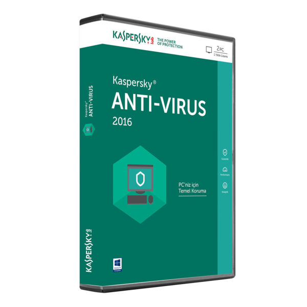 KASPERSKY ANTIVIRUS 2 KULLANICILI TR 1 YIL DVD