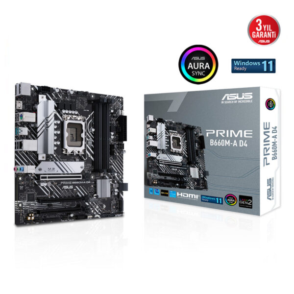 ASUS PRIME B660M-A D4 INTEL B660 LGA1700 DDR4 5333 DP HDMI ÇİFT M2 USB3.2 - Görsel 4