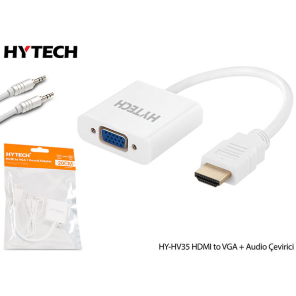 HYTECH HY-HV35 HDMI to VGA + Audio Çevirici