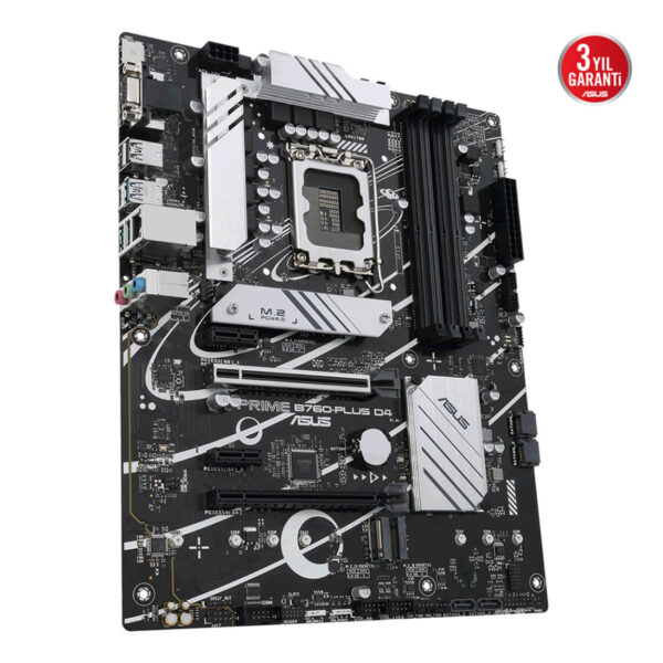 ASUS PRIME B760-PLUS D4 Intel B760 LGA1700 DDR4 5066 DP HDMI VGA 3x M2 USB3.2 AU - Görsel 3