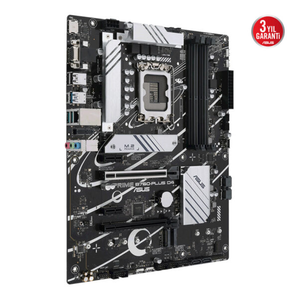 ASUS PRIME B760-PLUS D4 Intel B760 LGA1700 DDR4 5066 DP HDMI VGA 3x M2 USB3.2 AU - Görsel 4