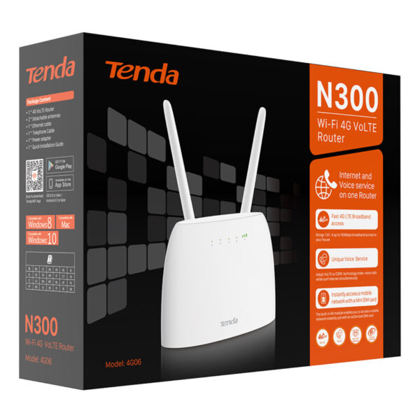 TENDA 4G06 2 Port 300Mbps 2,4Ghz 4G LTE Wi-Fi Router - Görsel 3