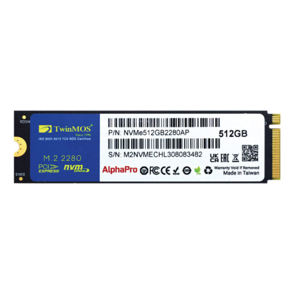 TwinMOS 512GB M.2 PCIe Gen3 NVMe SSD (3600-3250Mb/s) TLC 3DNAND - Görsel 2