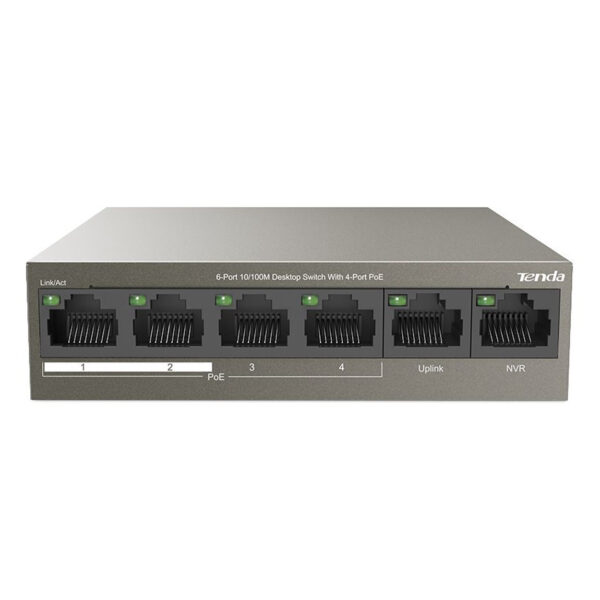 TENDA TEF1106P-4-63W 4FE PoE Port (63W), 2FE Uplink Desktop Switch - Görsel 2