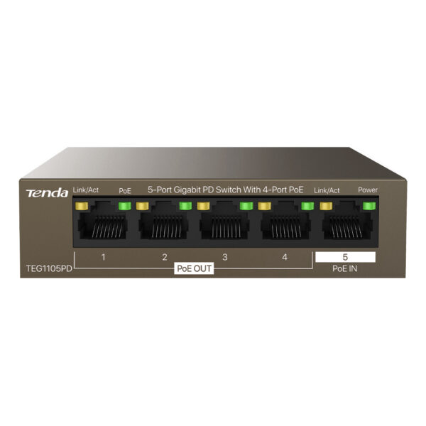 TENDA TEG1105PD 4GE PoE Port (30W), 1GE PoE-IN Aktarım Switch - Görsel 4