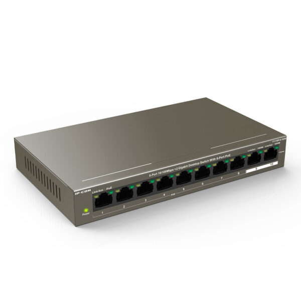 IP-COM F1110P-8-102W 8FE PoE Port (102W), 2GE Uplink Desktop Switch - Görsel 2