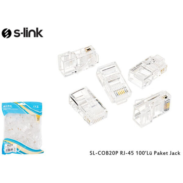 S-LINK SL-COB25P CAT6 RJ-45 100 Lü Paket (Yeni Nesil Jack)