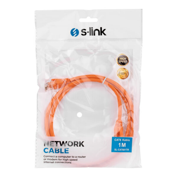 S-LINK SL-CAT601TR 1m Turuncu CAT6 Patch Kablo