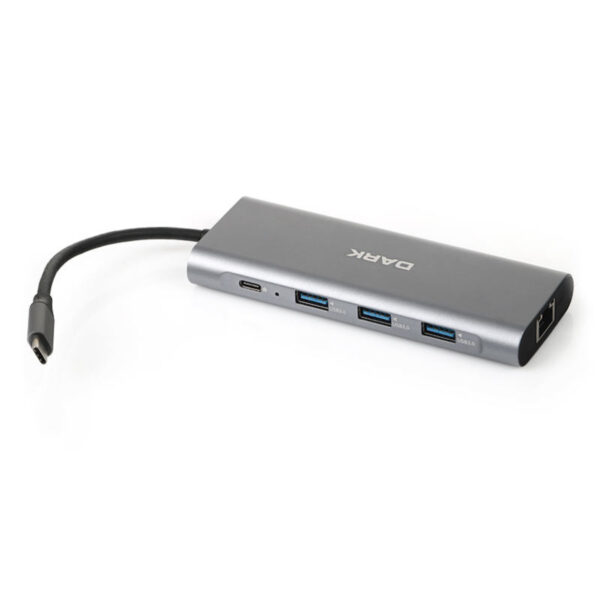 DARK USB 3.1 Type C 9 in 1 RJ45, HDMI, TF SD, USB 3.0, Kulaklık HUB - Görsel 3