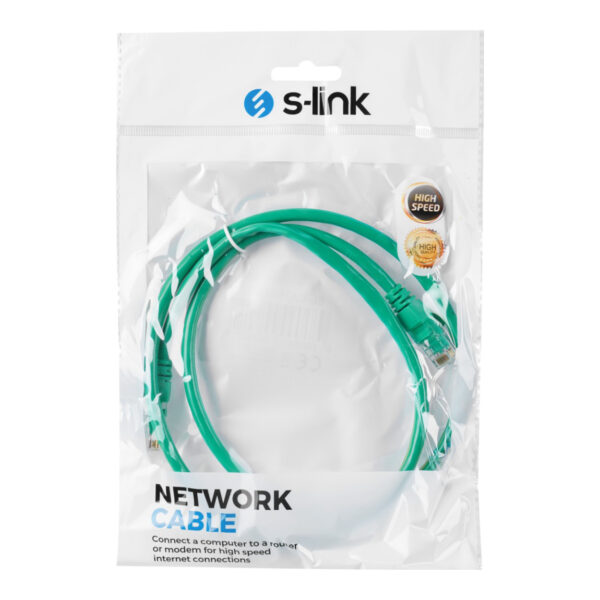 S-LINK SL-CAT601GR 1m Yeşil CAT6 Patch Kablo - Görsel 2