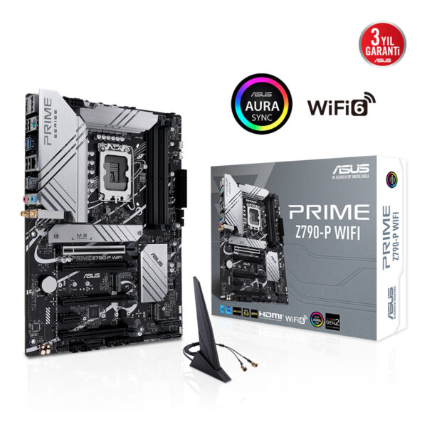 ASUS PRIME Z790-P WIFI LGA1700 DDR5 7200 DP HDMI 3x M2 USB3.2 AX WiFi + BT AURA - Görsel 5