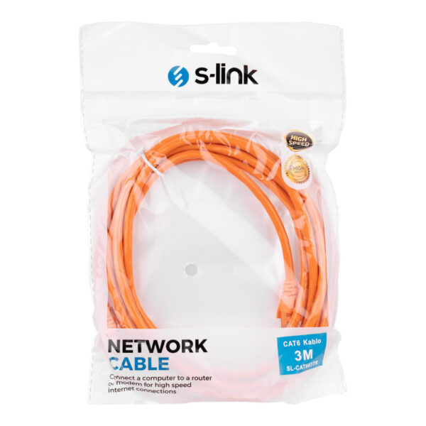 S-LINK SL-CAT603TR 3m Turuncu CAT6 Patch Kablo