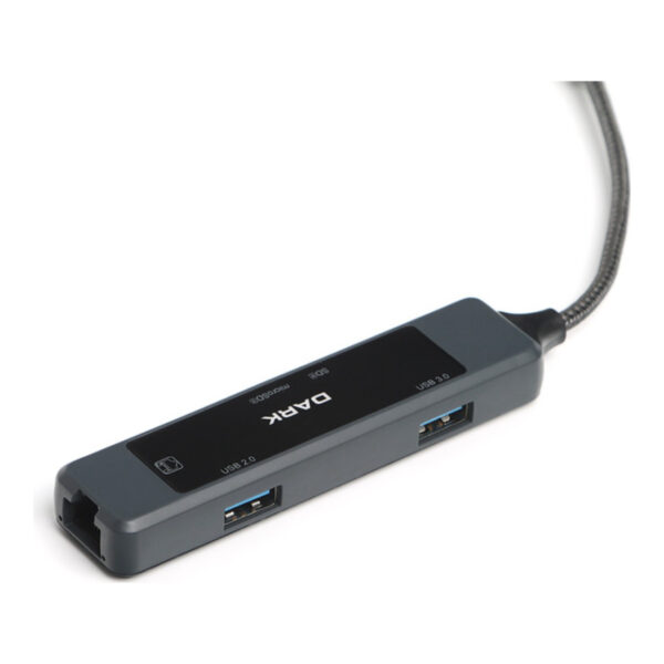 DARK USB-C & USB-A to 5 Port 2xUSB-A, Megabit Ethernet, TF&SD Kart, USB3.0 Multi - Görsel 2