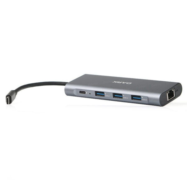 DARK USB 3.1 Type C 9 in 1 RJ45, HDMI, TF SD, USB 3.0, Kulaklık HUB - Görsel 8