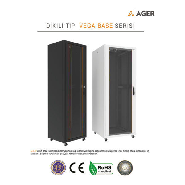 AGER Vega Base 26U W=600mm D=1000mm 19''  Dikili Tip Kabinet