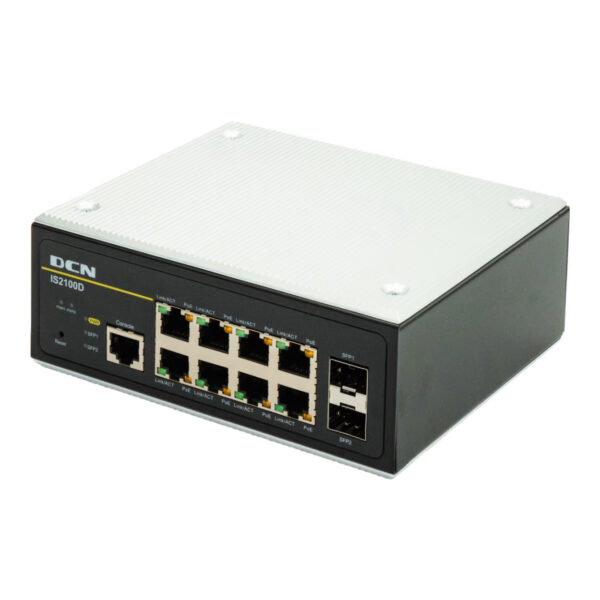 DCN IS2100D-2GF8GT-P 8GE PoE 1xSFP Endüstriyel Switch (Güç Kaynağı Dahil) - Görsel 2