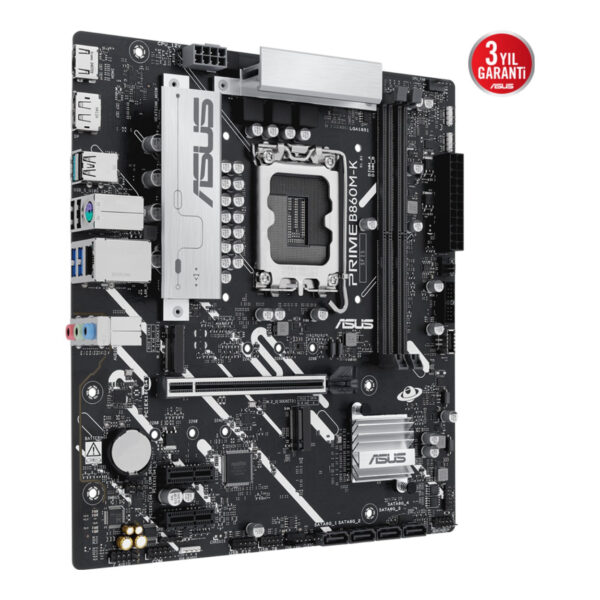 ASUS PRIME B860M-K LGA1851 DDR5 8800 2xM2 AURA RGB 2.5Gbit LAN mATX - Görsel 4