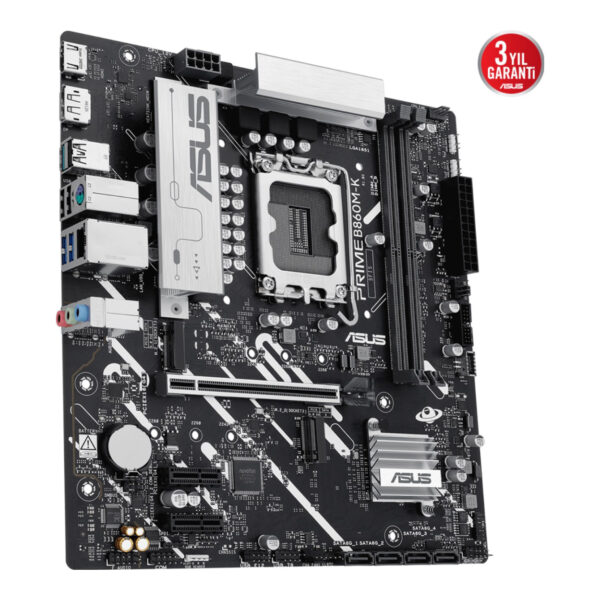 ASUS PRIME B860M-K LGA1851 DDR5 8800 2xM2 AURA RGB 2.5Gbit LAN mATX - Görsel 3