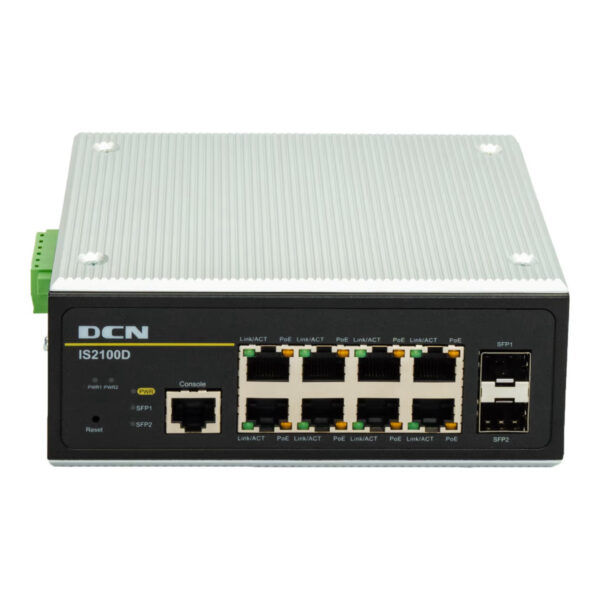 DCN IS2100D-2GF8GT-P 8GE PoE 1xSFP Endüstriyel Switch (Güç Kaynağı Dahil) - Görsel 6