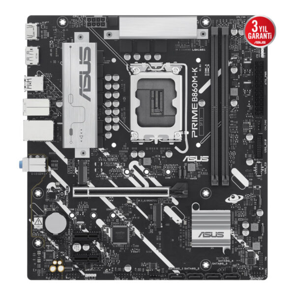 ASUS PRIME B860M-K LGA1851 DDR5 8800 2xM2 AURA RGB 2.5Gbit LAN mATX - Görsel 5