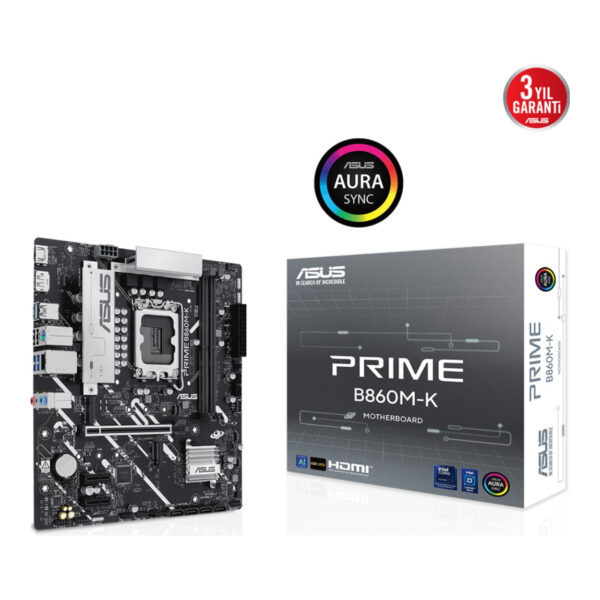 ASUS PRIME B860M-K LGA1851 DDR5 8800 2xM2 AURA RGB 2.5Gbit LAN mATX - Görsel 8