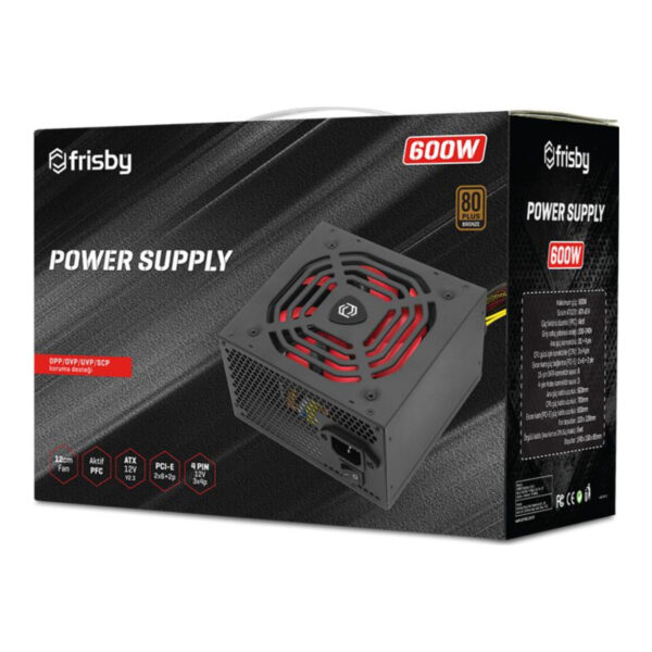 FRISBY FR-PS6080P 12CM POWER SUPPLY 600W 80+ BRONZ - Görsel 2