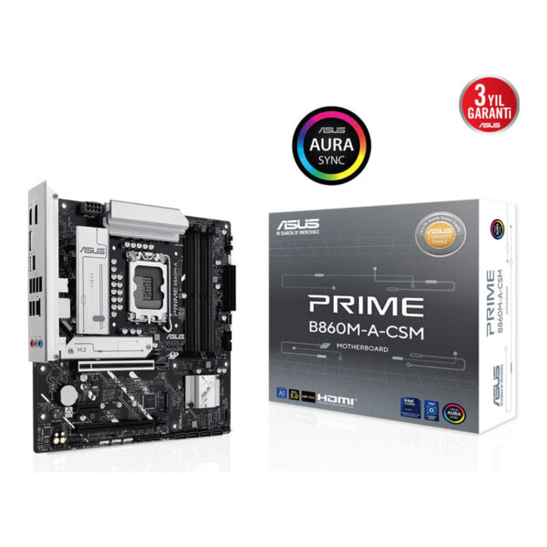 ASUS PRIME B860M-A-CSM LGA1851 DDR5 8666 AURA RGB 2.5Gbit LAN mATX - Görsel 2