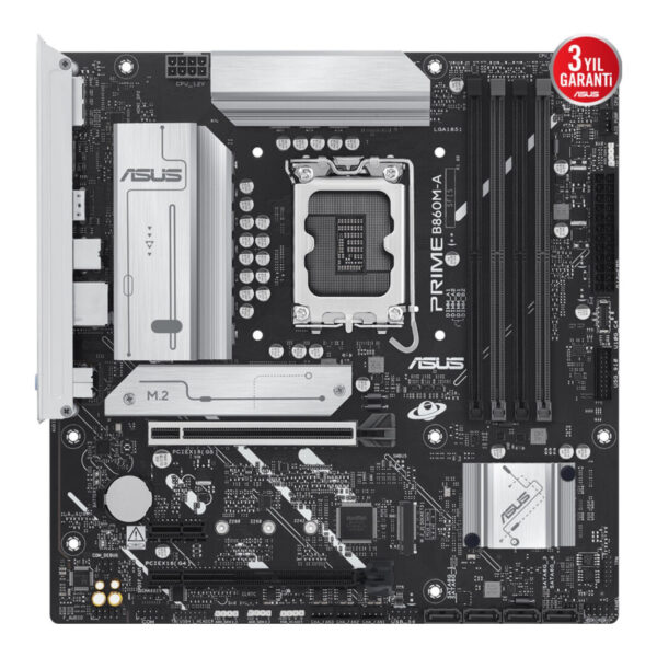 ASUS PRIME B860M-A-CSM LGA1851 DDR5 8666 AURA RGB 2.5Gbit LAN mATX - Görsel 3