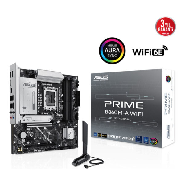 ASUS PRIME B860M-A WIFI LGA1851 DDR5 8666 WiFi 6E + BT AURA RGB 2.5Gbit LAN mATX