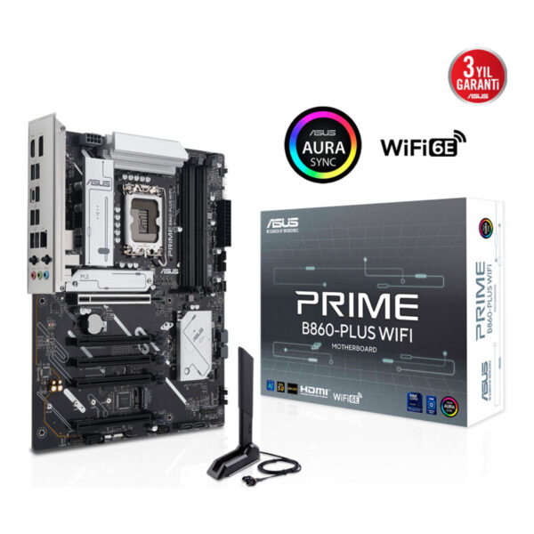 ASUS PRIME B860-PLUS WIFI LGA1851 DDR5 8200 WiFi 6E+BT AURA RGB 2.5Gbit LAN ATX