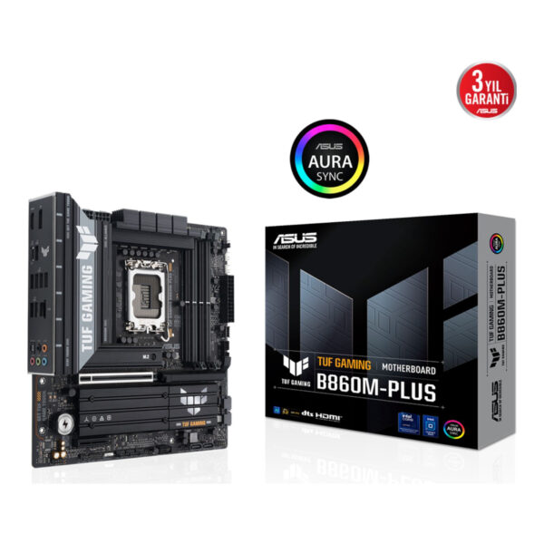 ASUS TUF GAMING B860M-PLUS LGA1851 DDR5 8800 Type-C 3x M2 AURA RGB 2.5Gbit LAN m - Görsel 3