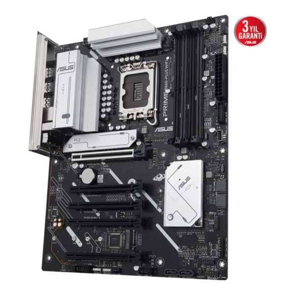 ASUS PRIME B860-PLUS WIFI LGA1851 DDR5 8200 WiFi 6E+BT AURA RGB 2.5Gbit LAN ATX - Görsel 3