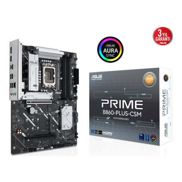 ASUS PRIME B860-PLUS-CSM LGA1851 DDR5 8200 AURA RGB 2.5Gbit LAN ATX 8+1+1 - Görsel 4