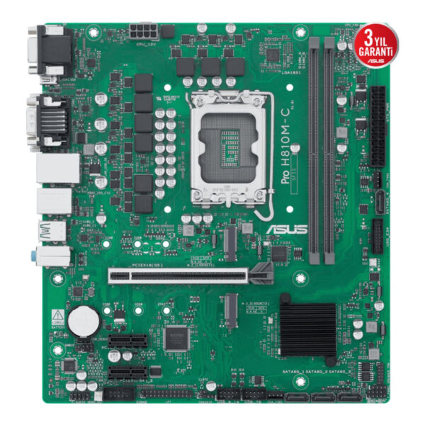 ASUS PRO H810M-C-CSM LGA1851 DDR5 6400 Çift M2 USB3.2 COM mATX - Görsel 4