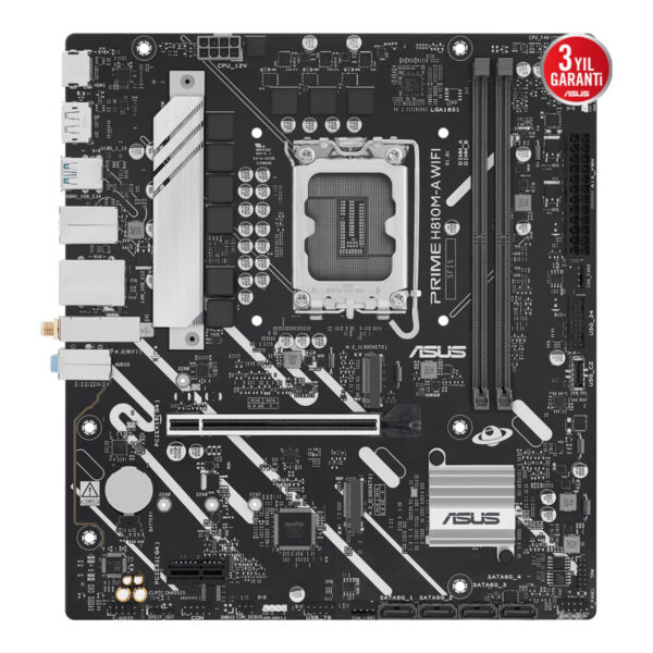 ASUS PRIME H810M-A WIFI LGA1851 DDR5 6400 Çift M2 USB3.2 WiFi+BT AURA RGB mATX - Görsel 5