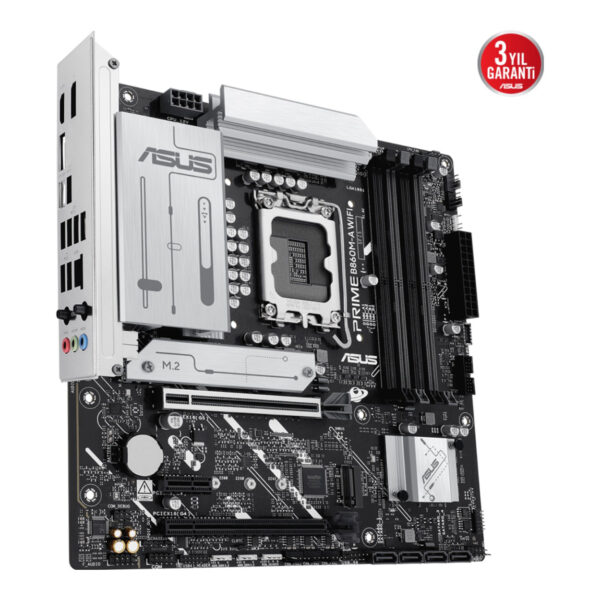 ASUS PRIME B860M-A WIFI LGA1851 DDR5 8666 WiFi 6E + BT AURA RGB 2.5Gbit LAN mATX - Görsel 7