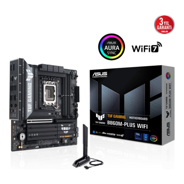 ASUS TUF GAMING B860M-PLUS WIFI LGA1851 DDR5 8800 WiFi 7+BT AURA RGB 2.5GLAN mAT - Görsel 2