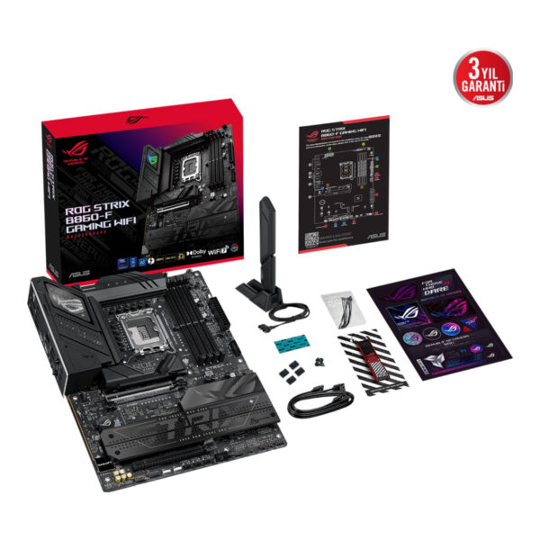 ASUS ROG STRIX B860-F GAMING WIFI LGA1851 DDR5 9066 WiFi 7+BT AURA RGB 2.5Gbit L - Görsel 4